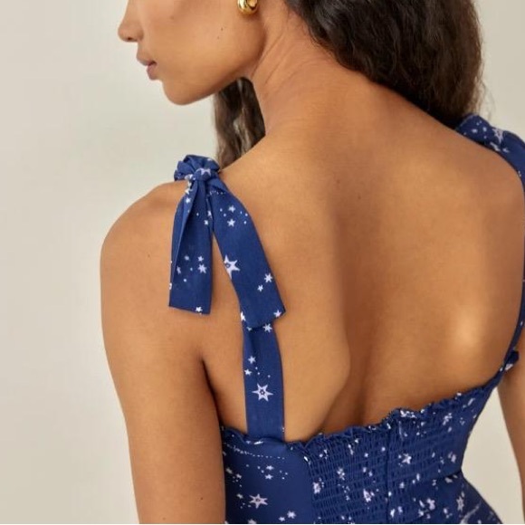 Reformation Christine Dress Starry Night blue size 12 - Picture 4 of 10